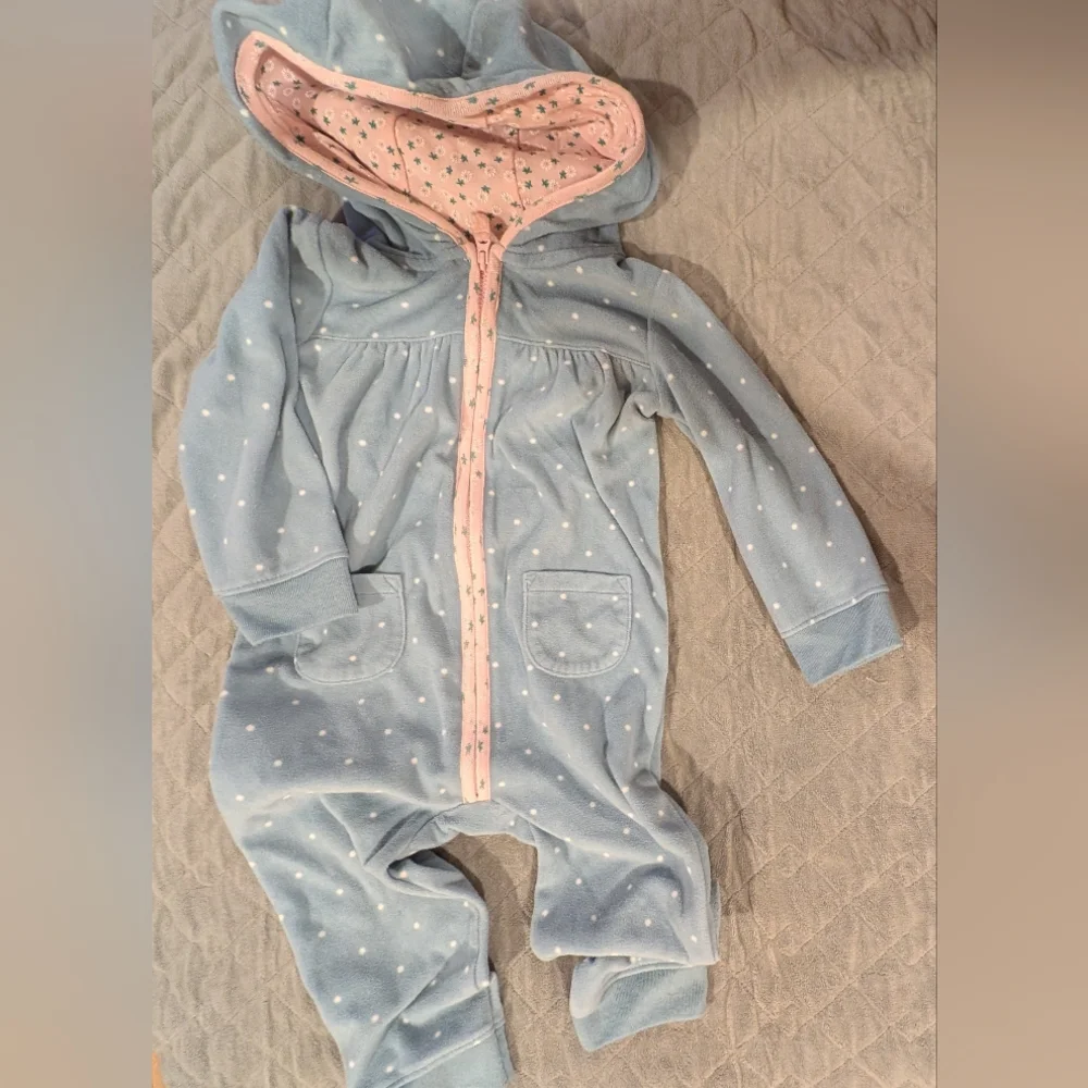 Carter's 18M Blue and Pink Patterned One Pieces